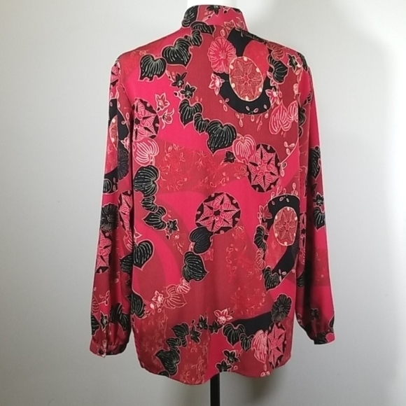 Alia Women's Blouse Size 14 Beaded and Sequin Long Sleeve Abstract Floral - Picture 4 of 9